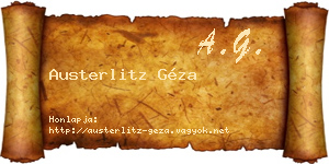 Austerlitz Géza névjegykártya